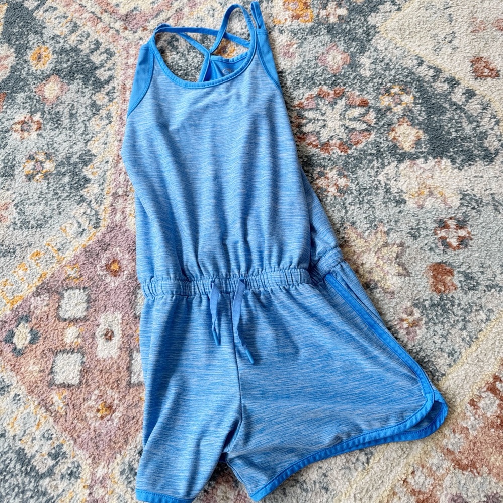 Girls Blue Romper size Medium Shorts Jumpsuit